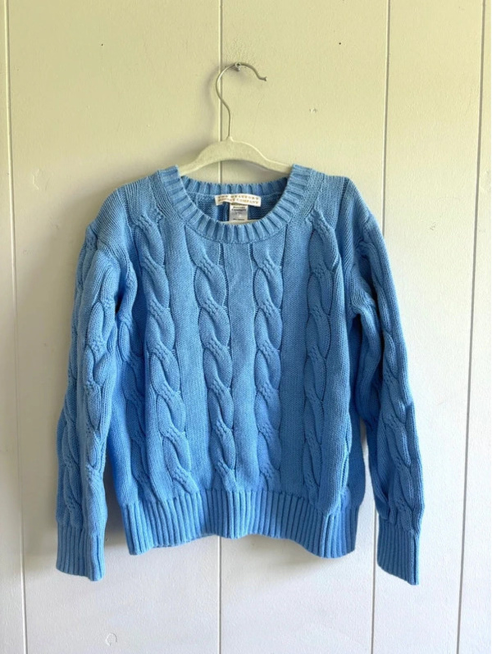 The Beaufort Bonnet Co Size 7 Girls Blue Cable Knit Sweater
